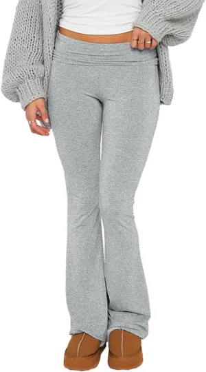 PRIVIMIX Women's Low Waisted Flare Leggings Bell Bottom Casual Lounge Bootcut Yoga Pants Sweatpants