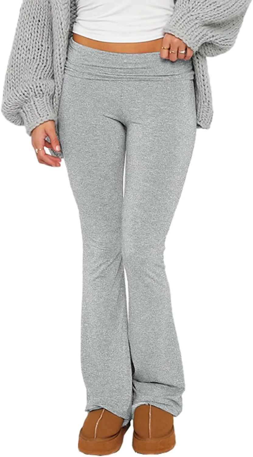 PRIVIMIX Women's Low Waisted Flare Leggings Bell Bottom Casual Lounge Bootcut Yoga Pants Sweatpants