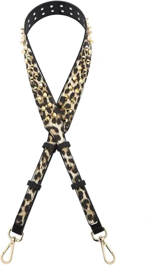 Purse Shoulder Strap Adjustable Double-sided Leather Rivet Crossbody Bag Strap Wide Replacement Belt Accessories for Female
