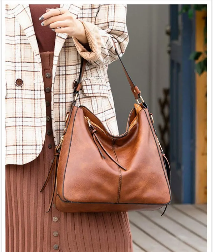 Purses for Women - Hobo Handbags Leather Shoulder Bags Large Capacity Tote Crossbody Bags with Adjustable Shoulder Strap