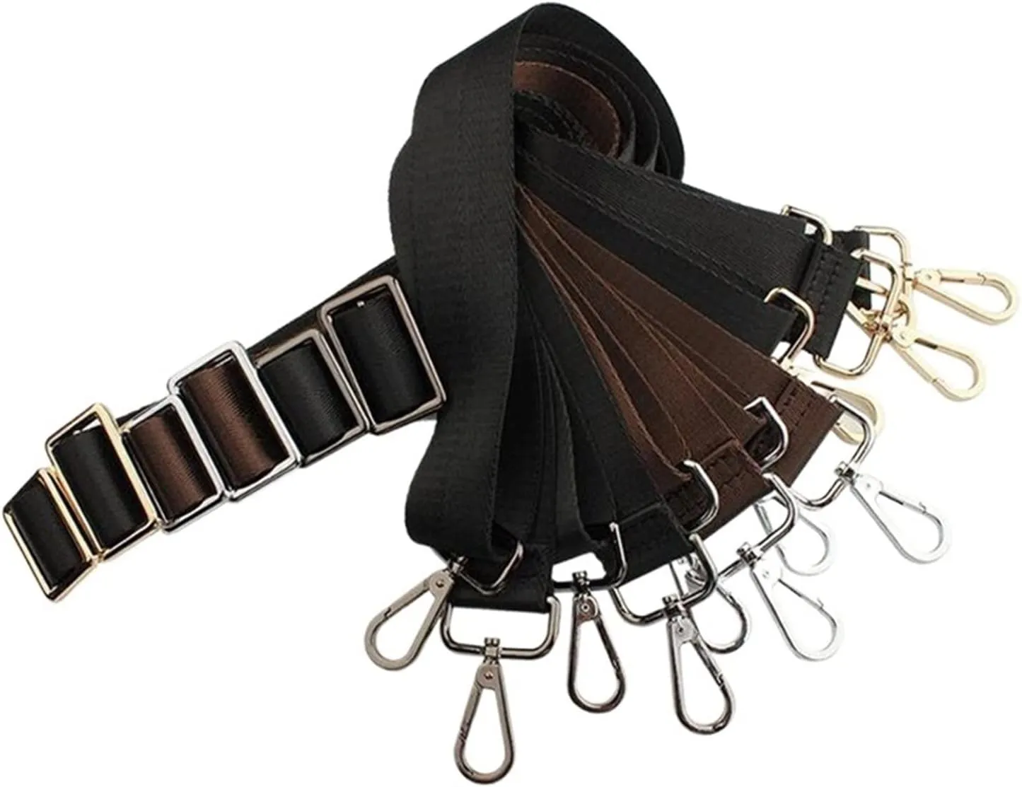 Replacement Adjustable Bag Strap for Shoulder Bags Men Briefcase Luggage Messenger Strap Women Bag Accessories (Color : Black-Gun Black)