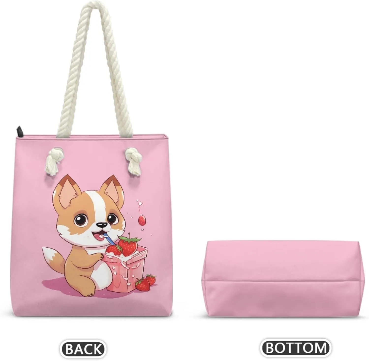 Reusable Grocery Bags Zippered Tote Bags for Women Large Capacity Beach Bag for Travel