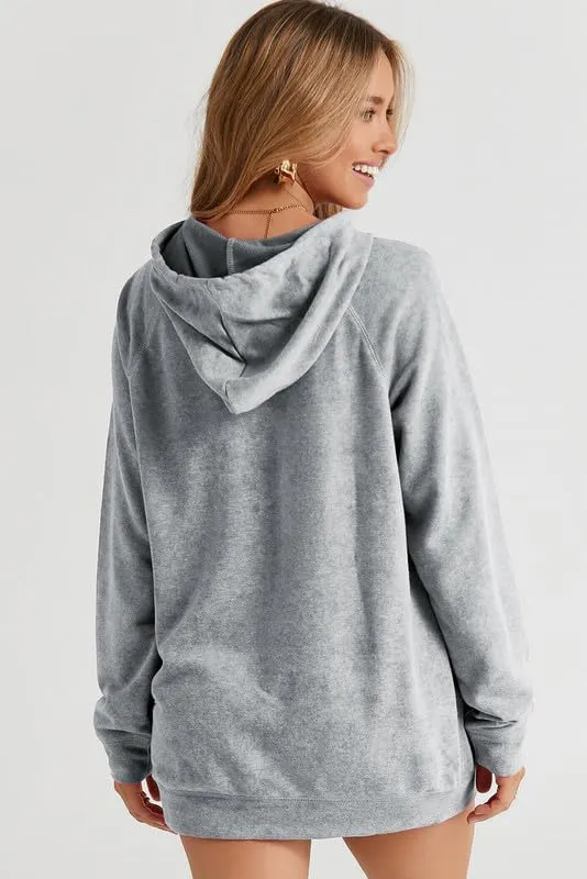 SHEWIN Women's Casual Hoodies Long Sleeve Solid Lightweight Pullover Tops Loose Sweatshirt with Pocket