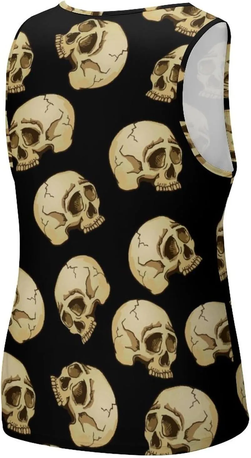 Skull and Bones Men's Tank Tops Summer Sleeveless T-Shirts Gym Workout Tee Casual Beach Tee