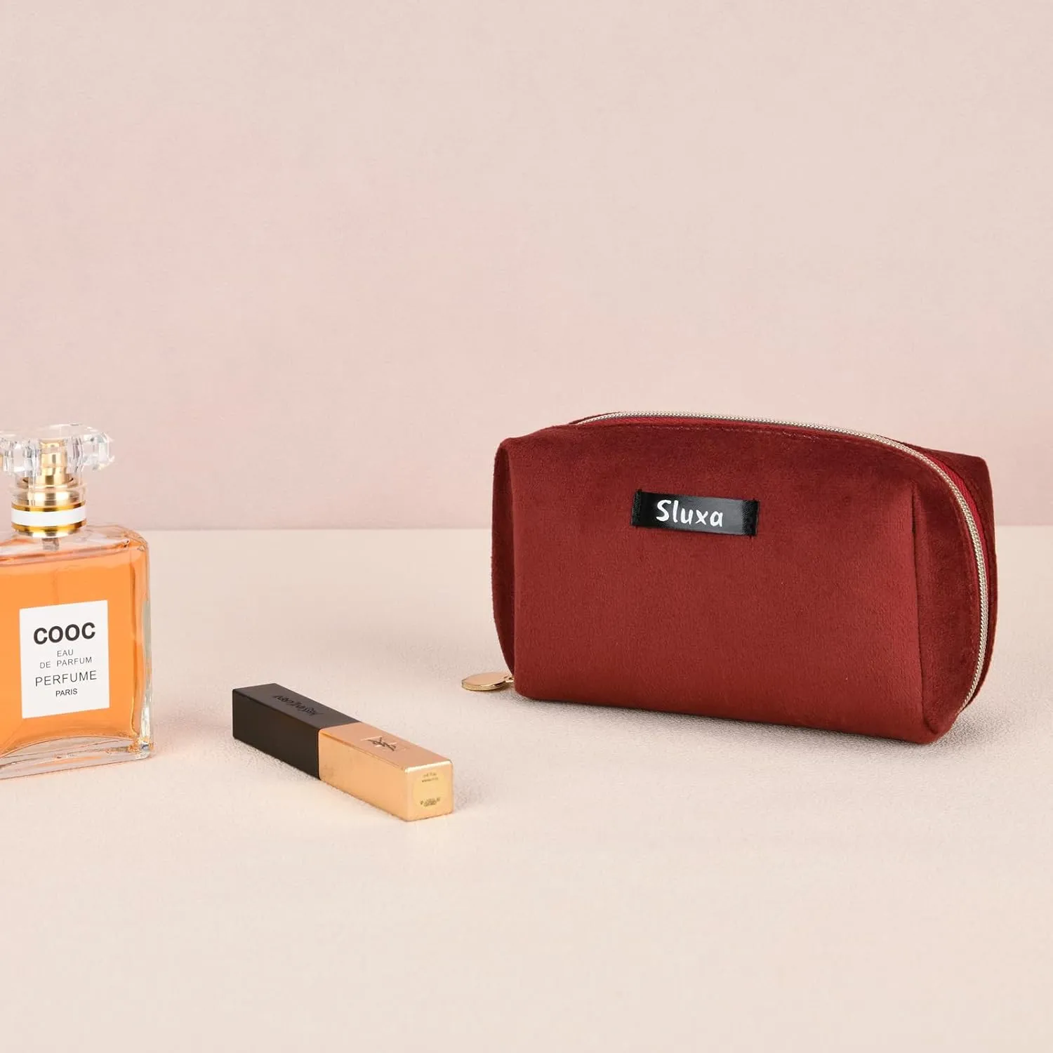 Small make up bags, Travel accessories for women,Red makeup bag travel cosmetic bag Mini makeup bag for purse