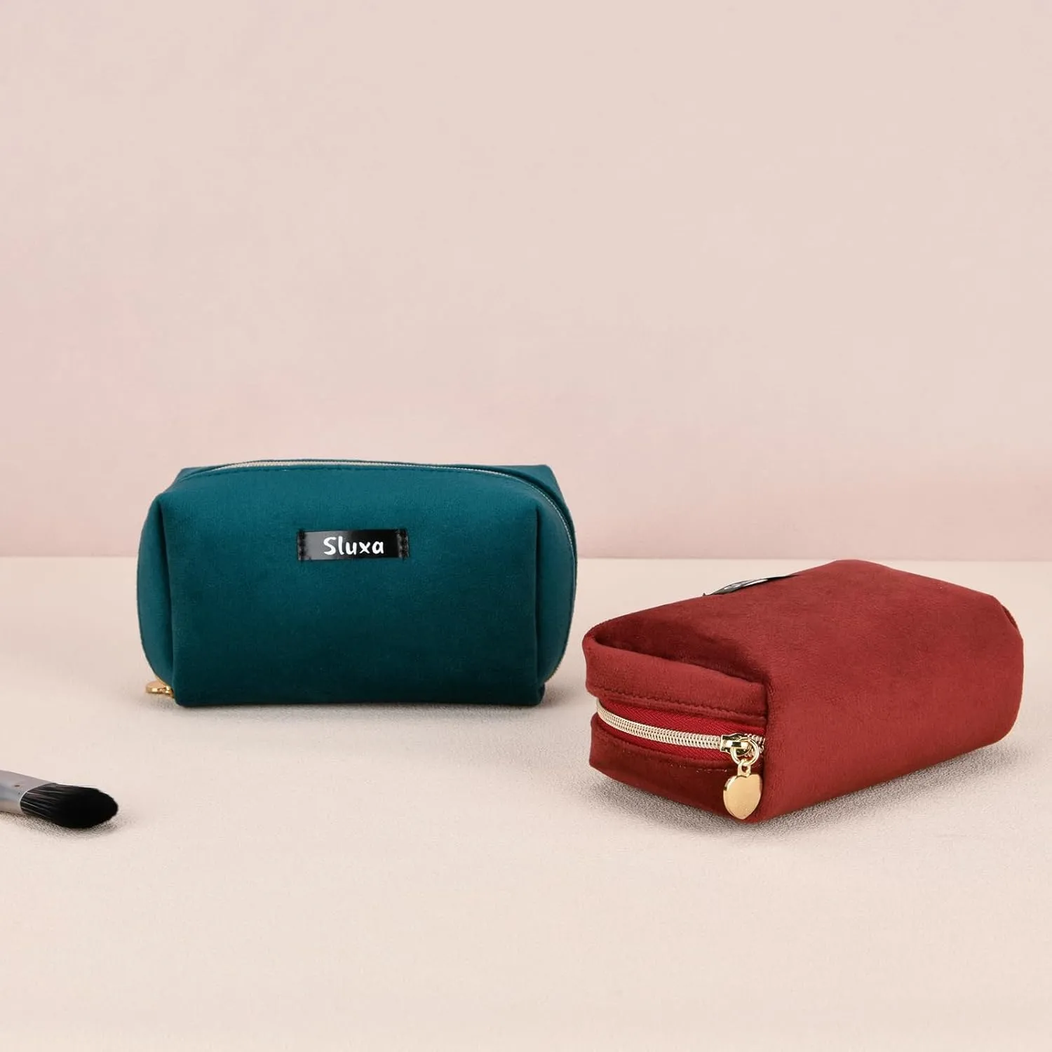 Small make up bags, Travel accessories for women,Red makeup bag travel cosmetic bag Mini makeup bag for purse