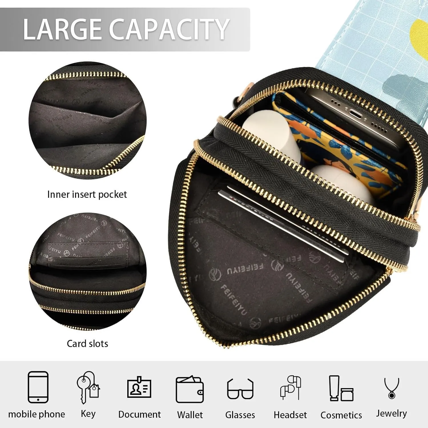Small Sling Bag for Women Little Yellow Duck PC Leather Fanny Pack Crossbody Swimming Pool Fashion Waist Packs Chest Bag for Travel Sports Running Hiking