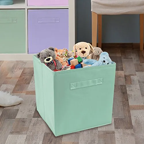Sorbus® Foldable Storage Cube Basket Bin - Great for Nursery, Playroom, Closet, Home Organization (Pastel Multi-Color, 6 Pack)