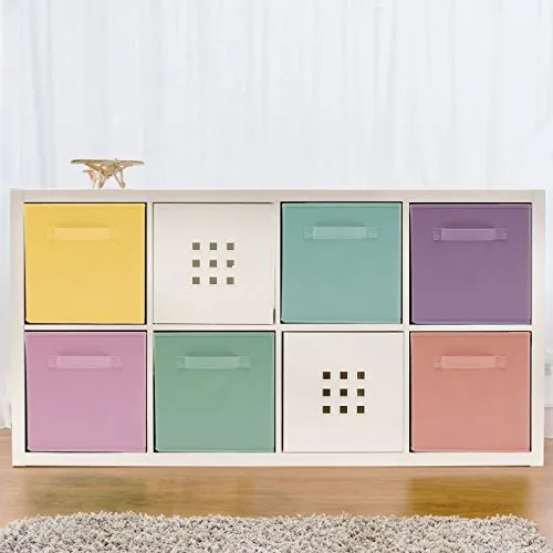 Sorbus® Foldable Storage Cube Basket Bin - Great for Nursery, Playroom, Closet, Home Organization (Pastel Multi-Color, 6 Pack)
