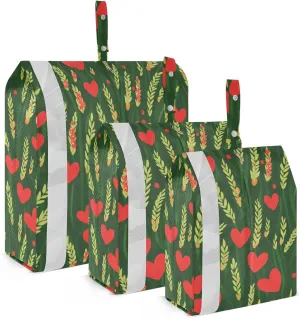 Spring Wheatgrass Country Style valentine 3 Set Packing Travel Organizer Foldable Garment Bag Closet Storage Organizer Bags Set Organizers And Storage For Office