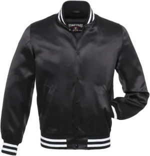 Stewart & Strauss Original Satin Bomber Jacket Since 1977 (19 Team Colors) Satin XXS to 6XL,Original