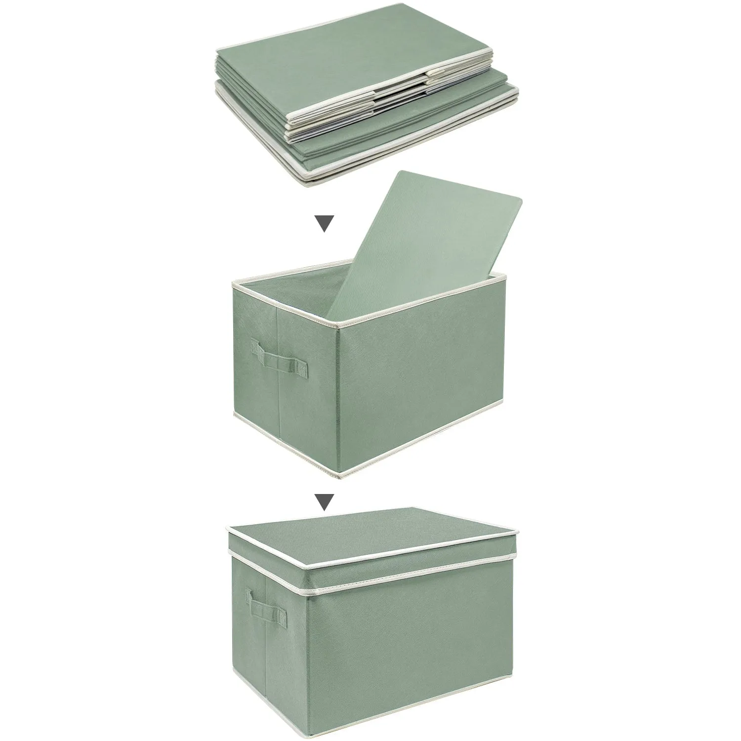 Storage Box Bins With Lid (Set of 3)