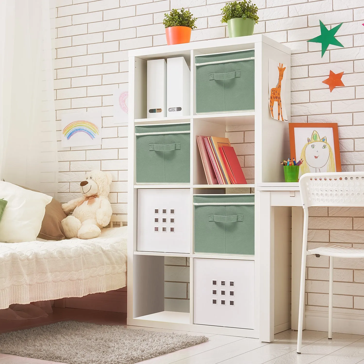 Storage Box Bins With Lid (Set of 3)
