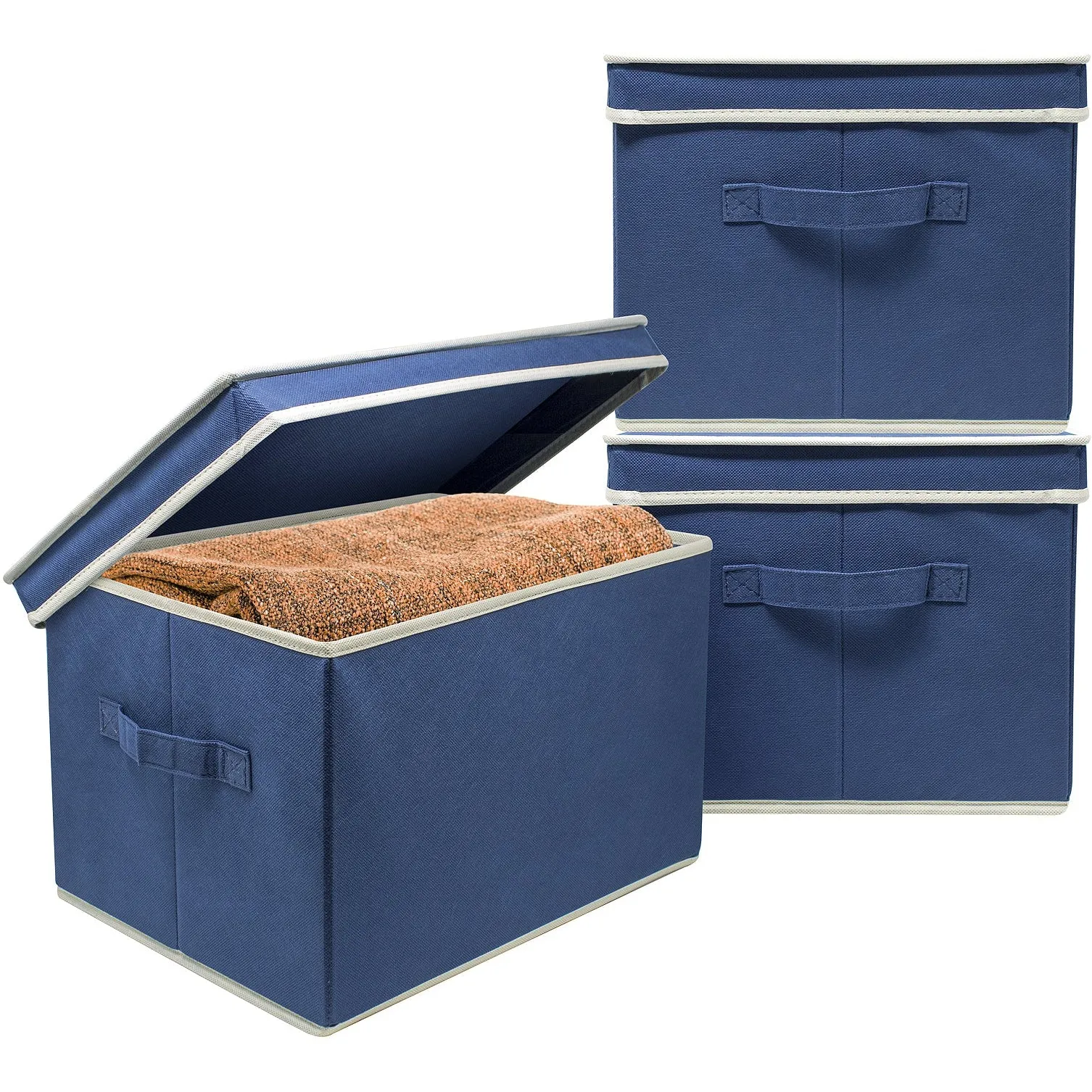 Storage Box Bins With Lid (Set of 3)
