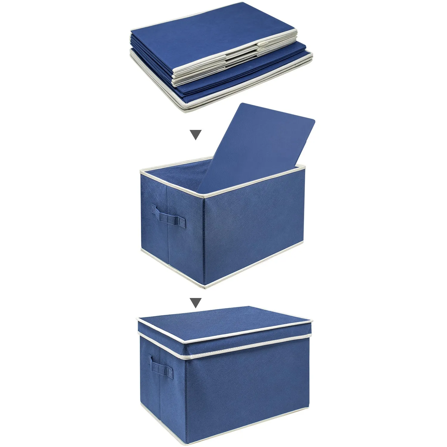 Storage Box Bins With Lid (Set of 3)