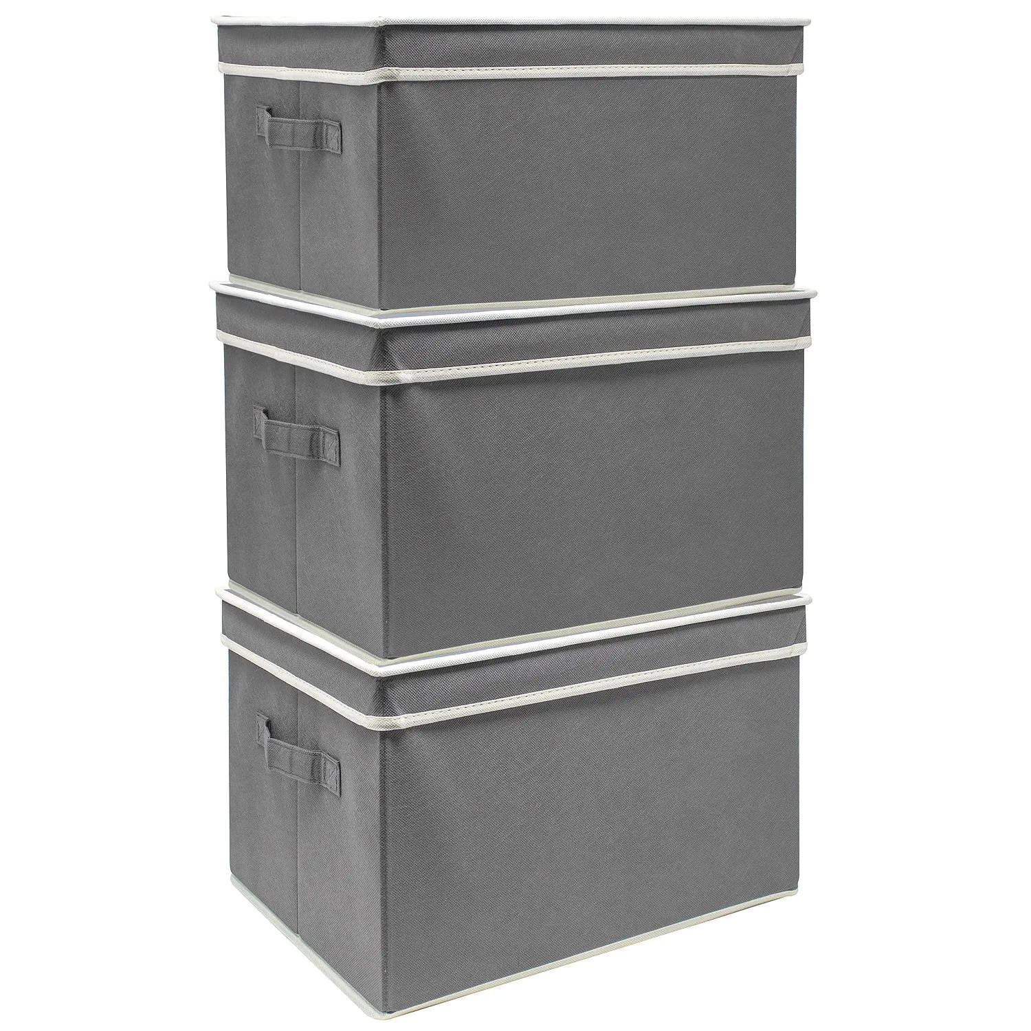 Storage Box Bins With Lid (Set of 3)