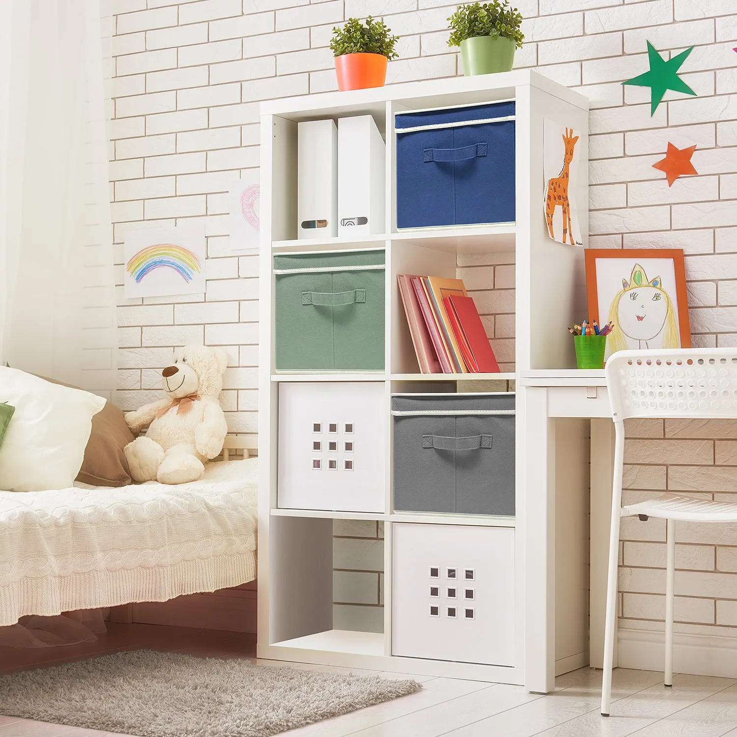 Storage Box Bins With Lid (Set of 3)