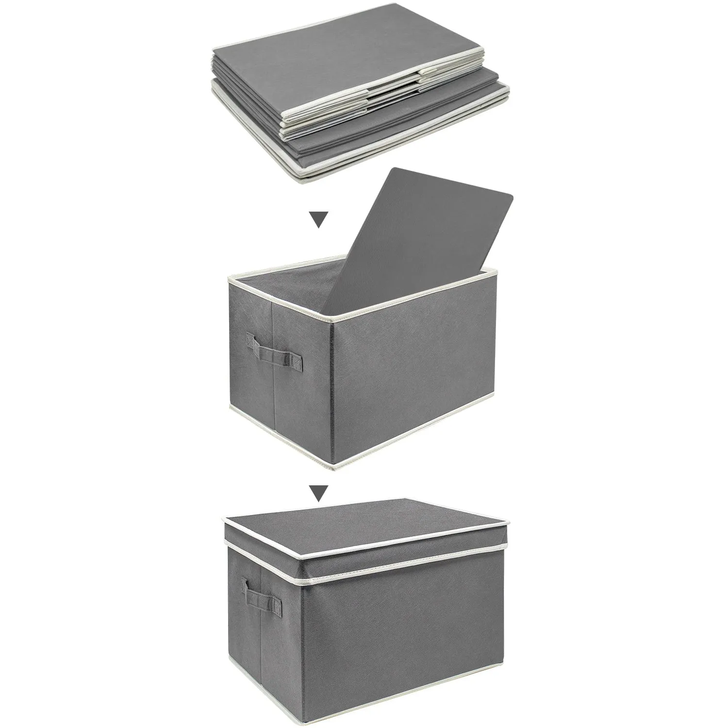 Storage Box Bins With Lid (Set of 3)