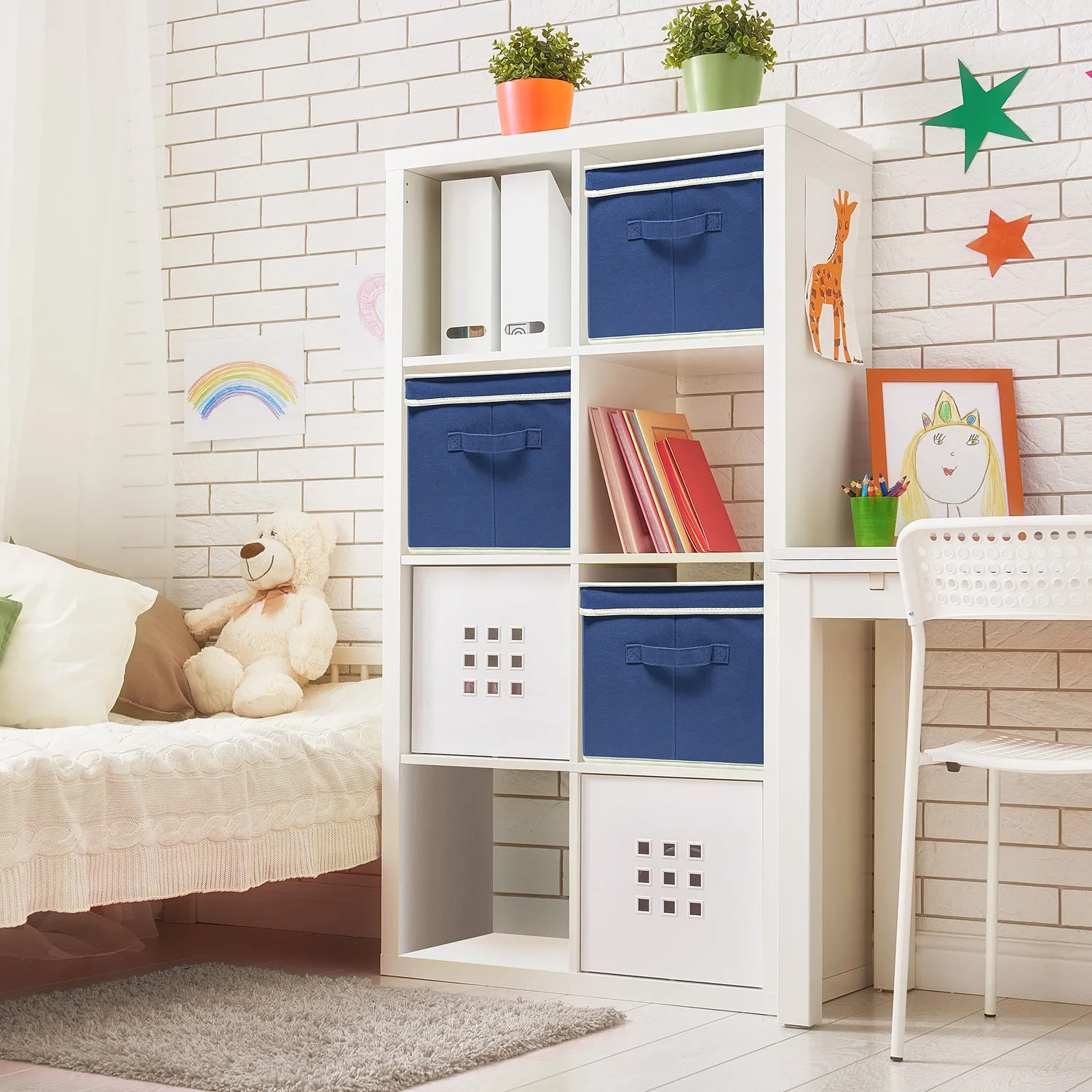 Storage Box Bins With Lid (Set of 3)
