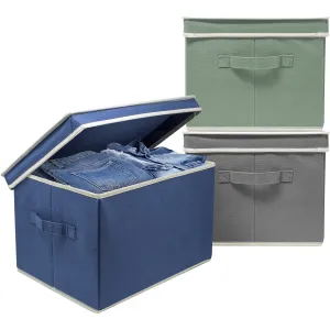 Storage Box Bins With Lid (Set of 3)