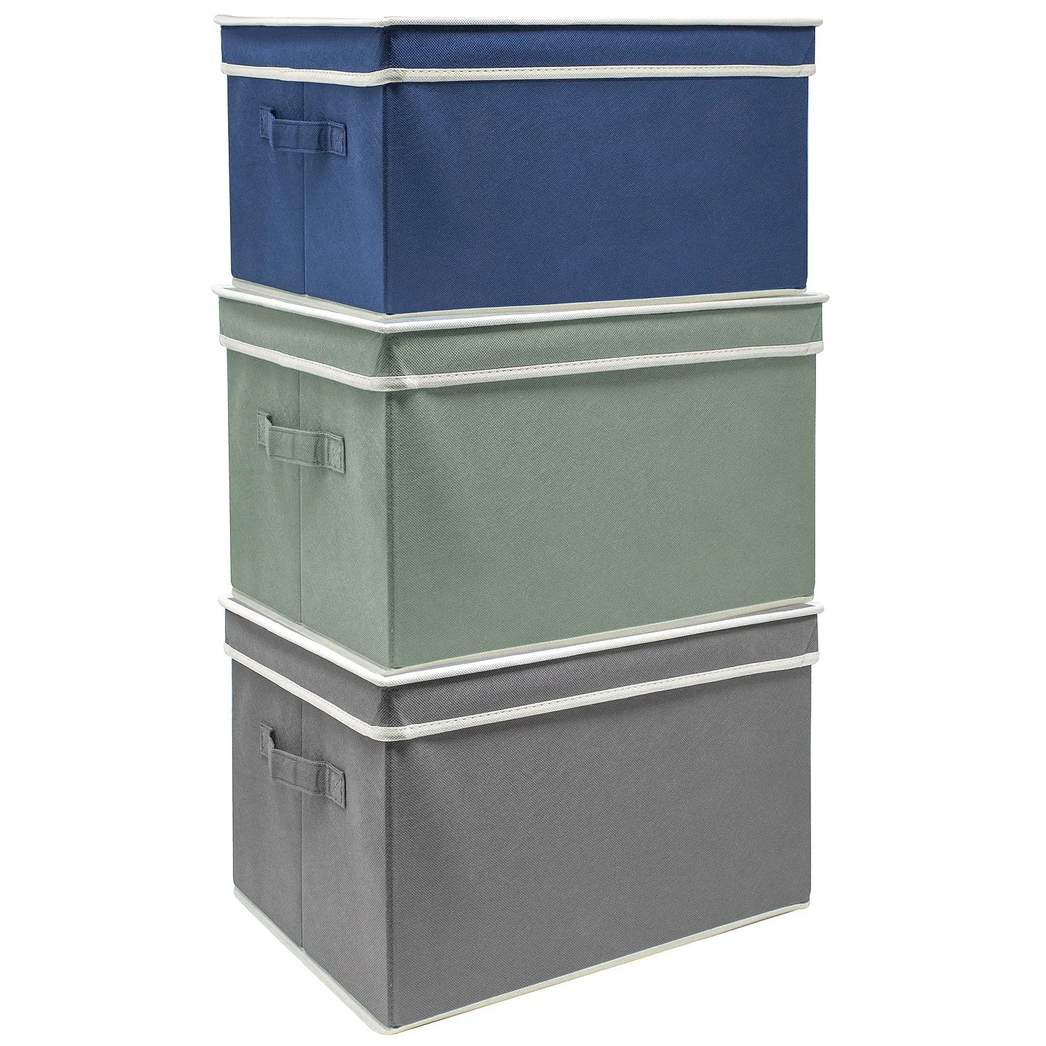 Storage Box Bins With Lid (Set of 3)