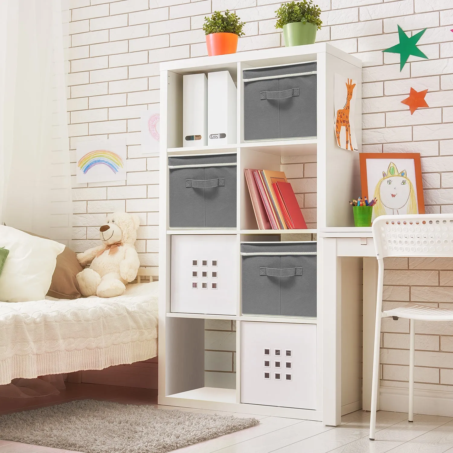 Storage Box Bins With Lid (Set of 3)