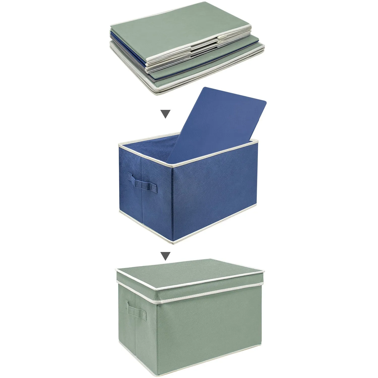 Storage Box Bins With Lid (Set of 3)
