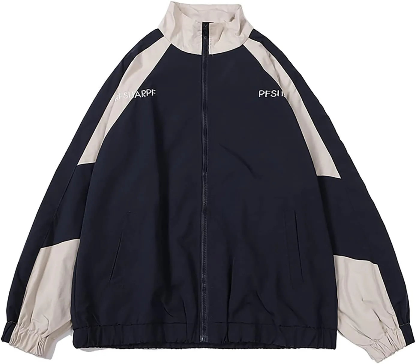 Sumleno Y2k Jacket for Women Zip Up Bomber Jacket Y2k Clothing Racing Varsity Oversized Color Block Coat Unisex