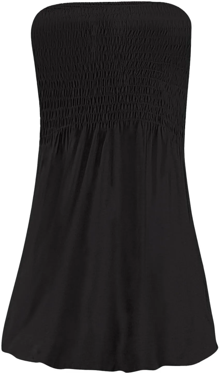 Summer Dresses for Women 2025 Plus Size Strapless Sundress Wedding Guest Dress & Vacation Cover Up Slimming Waist
