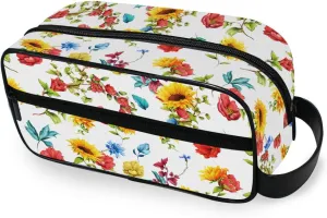 Sunflower and Cornflower Travel Toiletry Bag for Men and Women Traveling Dopp Kit Shaving Bag for Toiletries Accessories