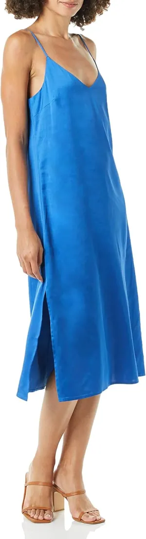 The Drop Women's Ana Silky V-Neck Midi Slip Dress
