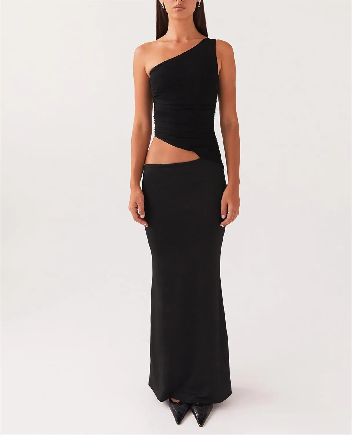 Thopavenoir Women's Sexy Cut Out Maxi Dress Backless Sleeveless Slip Dresses Elegant Bodycon Long Dress Cocktail Partywear