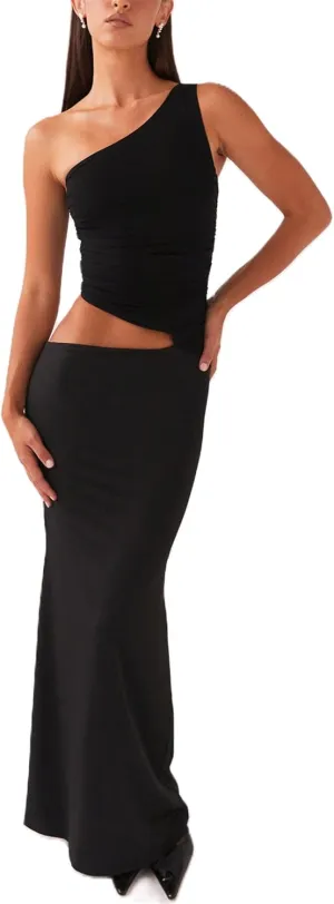 Thopavenoir Women's Sexy Cut Out Maxi Dress Backless Sleeveless Slip Dresses Elegant Bodycon Long Dress Cocktail Partywear