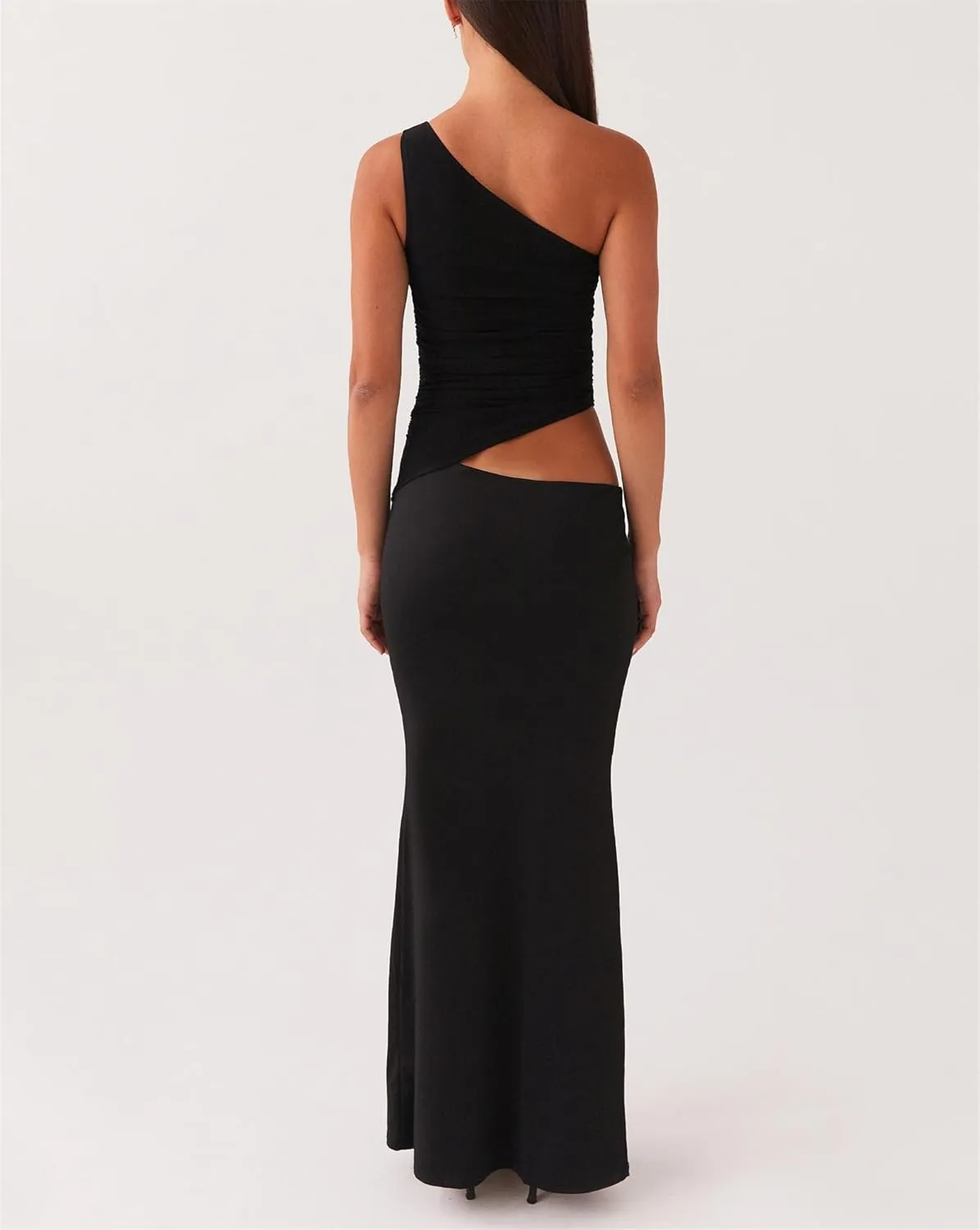Thopavenoir Women's Sexy Cut Out Maxi Dress Backless Sleeveless Slip Dresses Elegant Bodycon Long Dress Cocktail Partywear