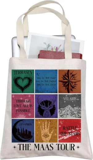 TOBGBE Book Club Gifts Author The M Tour Inspired Shopping Bag For Book Lover Bookish Merchandise Reader Gifts (Mass To)