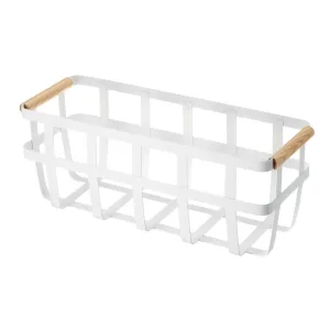 Tosca Slim Storage Basket in White/Natural