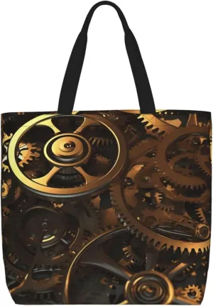 Tote Bag for Women Reusable Grocery Bags Cute Animal Fox Flower Tote Bag with Inner Pocket Travel Tote for Shopping