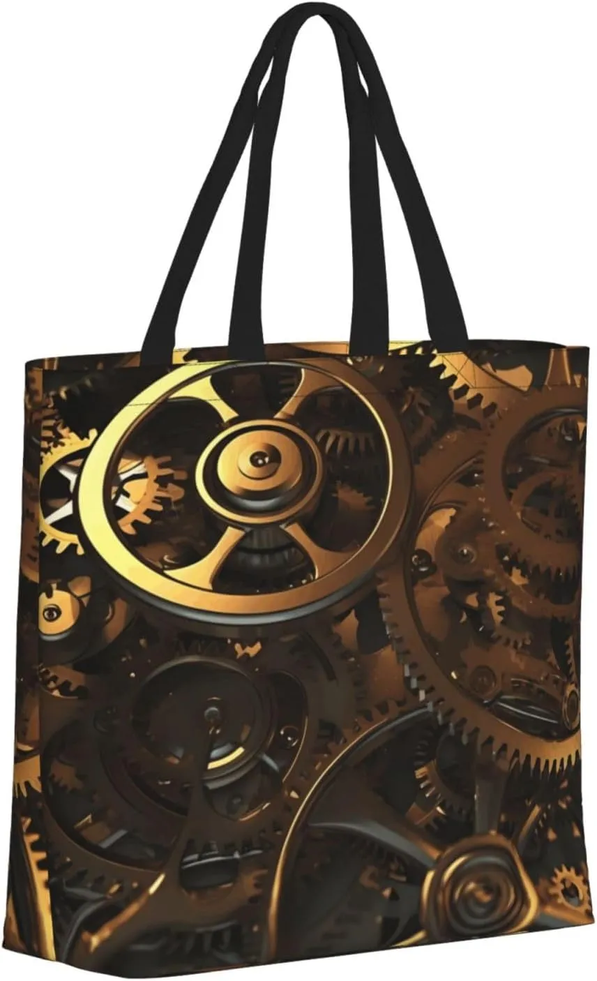 Tote Bag for Women Reusable Grocery Bags Cute Animal Fox Flower Tote Bag with Inner Pocket Travel Tote for Shopping