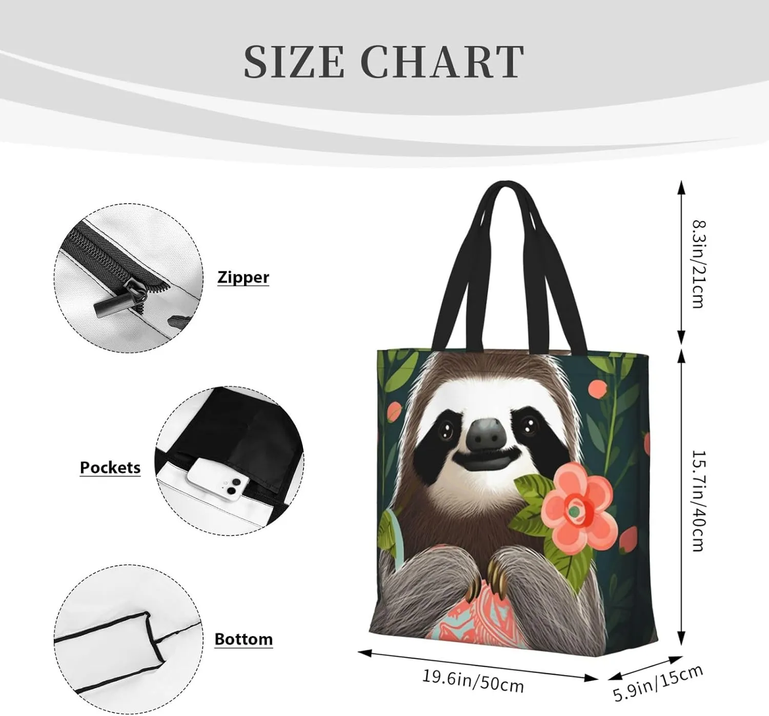 Tote Bag for Women Reusable Grocery Bags Dragonflies Grey Tote Bag with Inner Pocket Travel Tote for Shopping