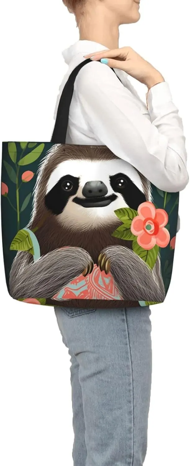 Tote Bag for Women Reusable Grocery Bags Dragonflies Grey Tote Bag with Inner Pocket Travel Tote for Shopping