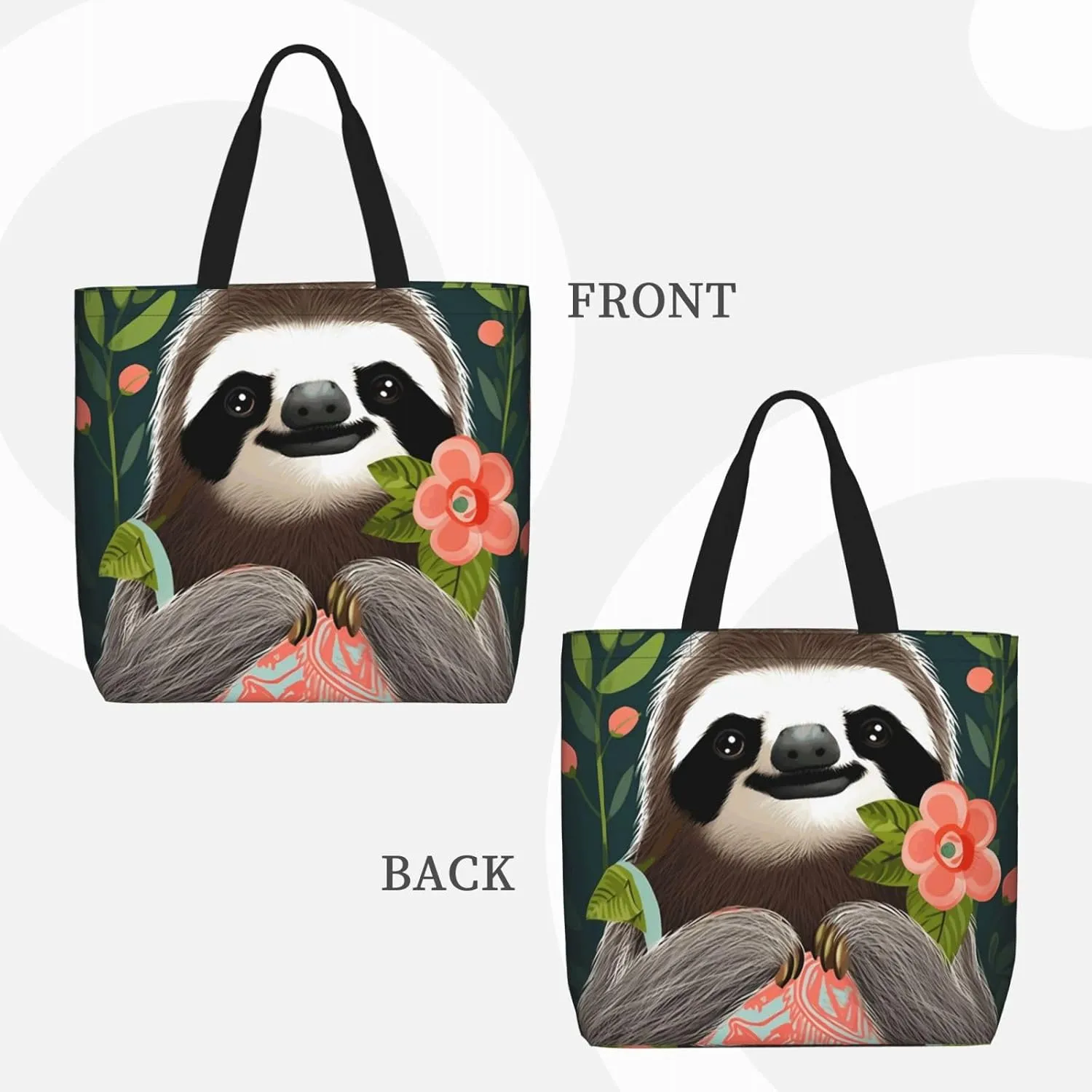 Tote Bag for Women Reusable Grocery Bags Dragonflies Grey Tote Bag with Inner Pocket Travel Tote for Shopping