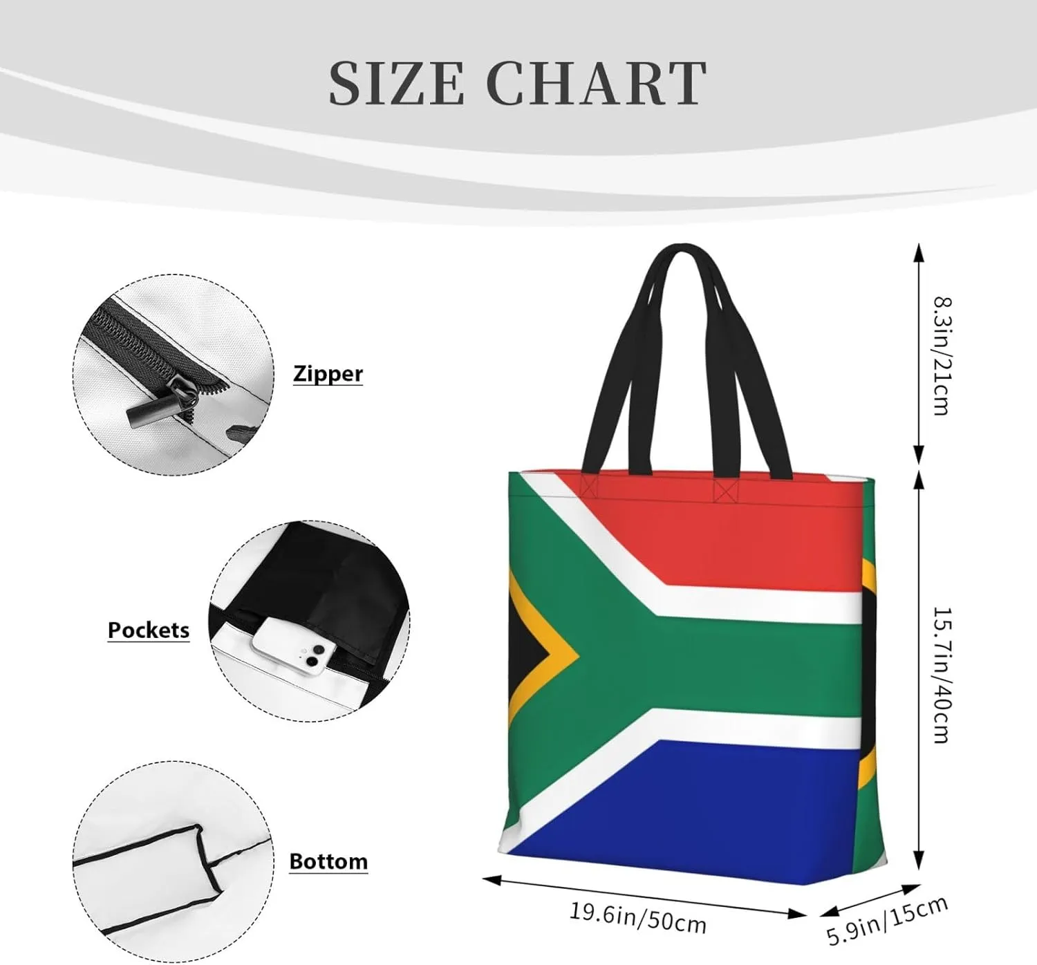 Tote Bag for Women Reusable Grocery Bags Surfboard Tote Bag with Inner Pocket Travel Tote for Shopping