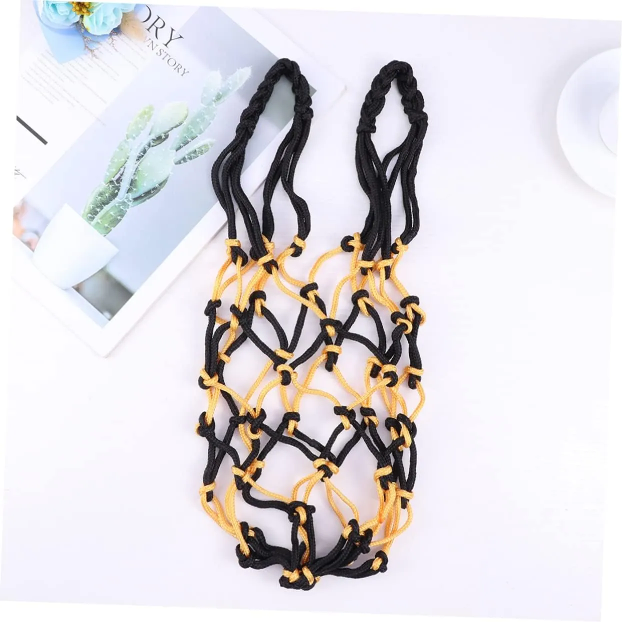 Totority Nylon Net Bag Sporting Basketball Netted Carrier Draw Ball Mesh Net Draw Mesh Net Nets Ball Storage Bag