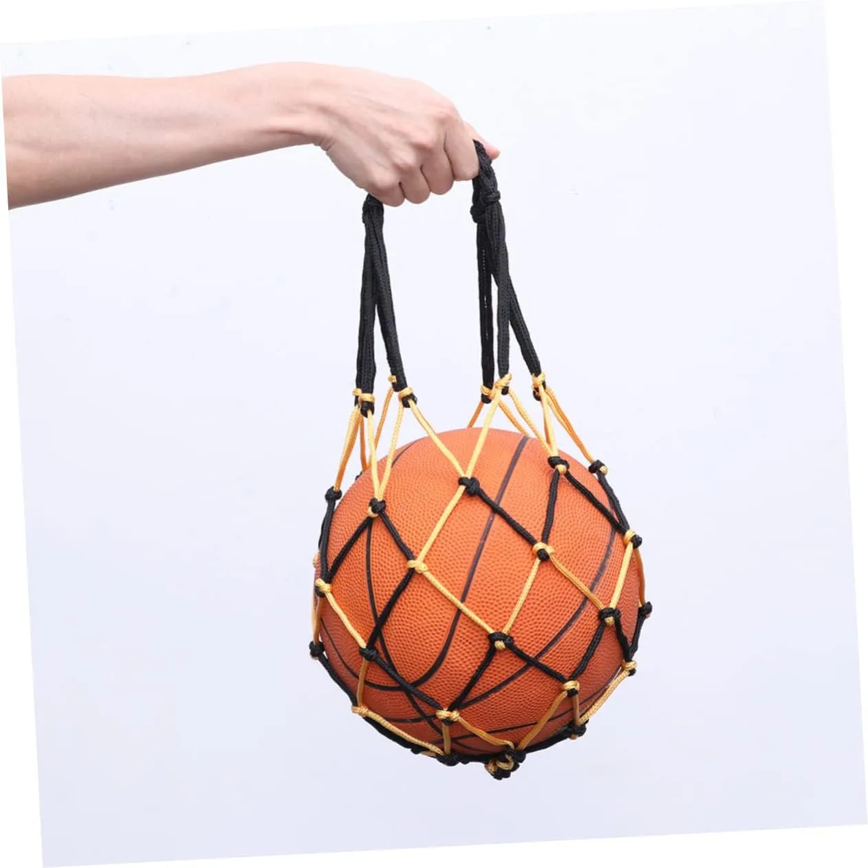 Totority Nylon Net Bag Sporting Basketball Netted Carrier Draw Ball Mesh Net Draw Mesh Net Nets Ball Storage Bag
