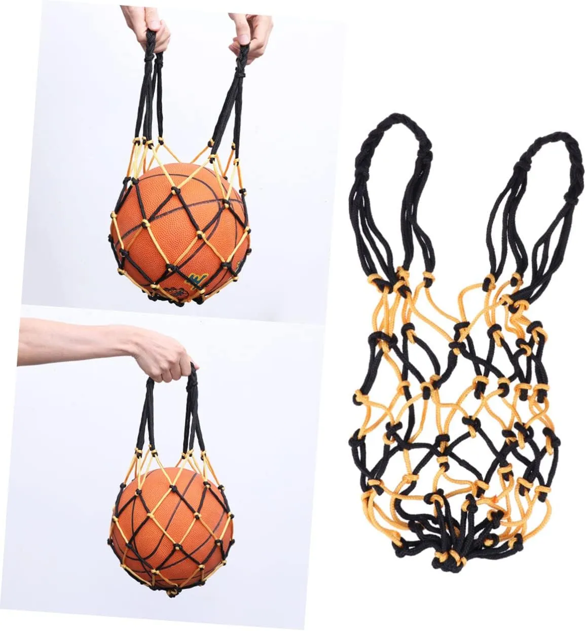 Totority Nylon Net Bag Sporting Basketball Netted Carrier Draw Ball Mesh Net Draw Mesh Net Nets Ball Storage Bag