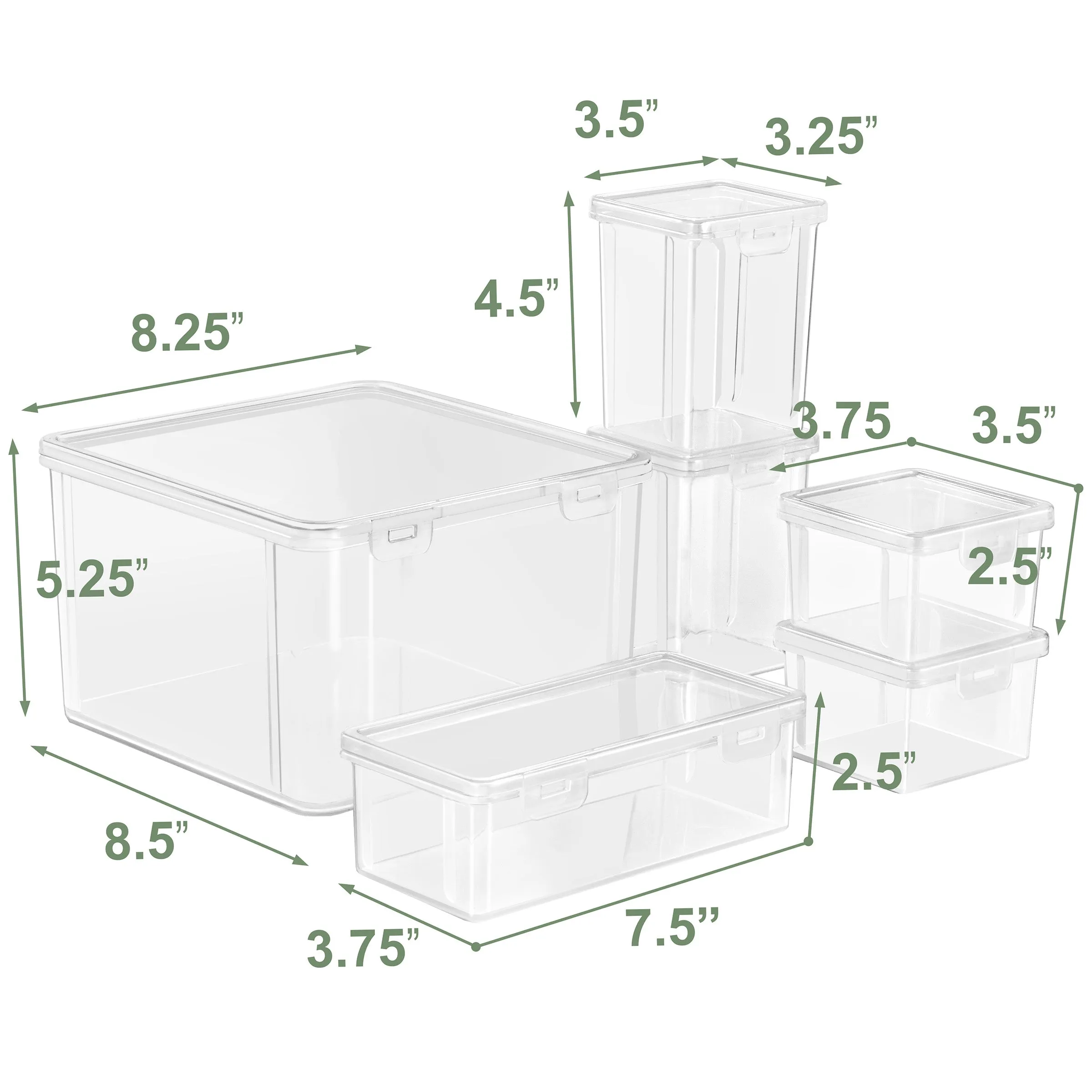 Variety Pack Hardware Storage Container Set (6 Pc)