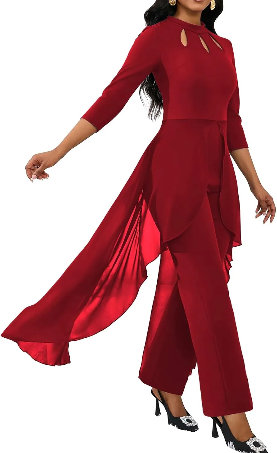 VisiChenup Jumpsuits for Women Dressy Sexy Long Sleeve Casual Long Pants Clubwear Evening Party Jumpsuit