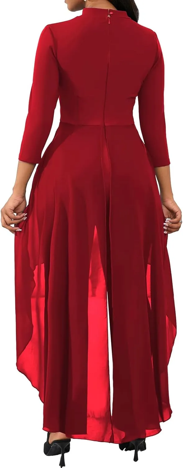 VisiChenup Jumpsuits for Women Dressy Sexy Long Sleeve Casual Long Pants Clubwear Evening Party Jumpsuit