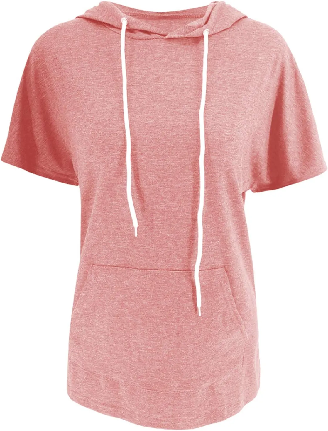 Vivitulip Women's Raglan Short Sleeve Hoodies Summer Loose Fit Blouse Tops Casual T-shirts with Pocket