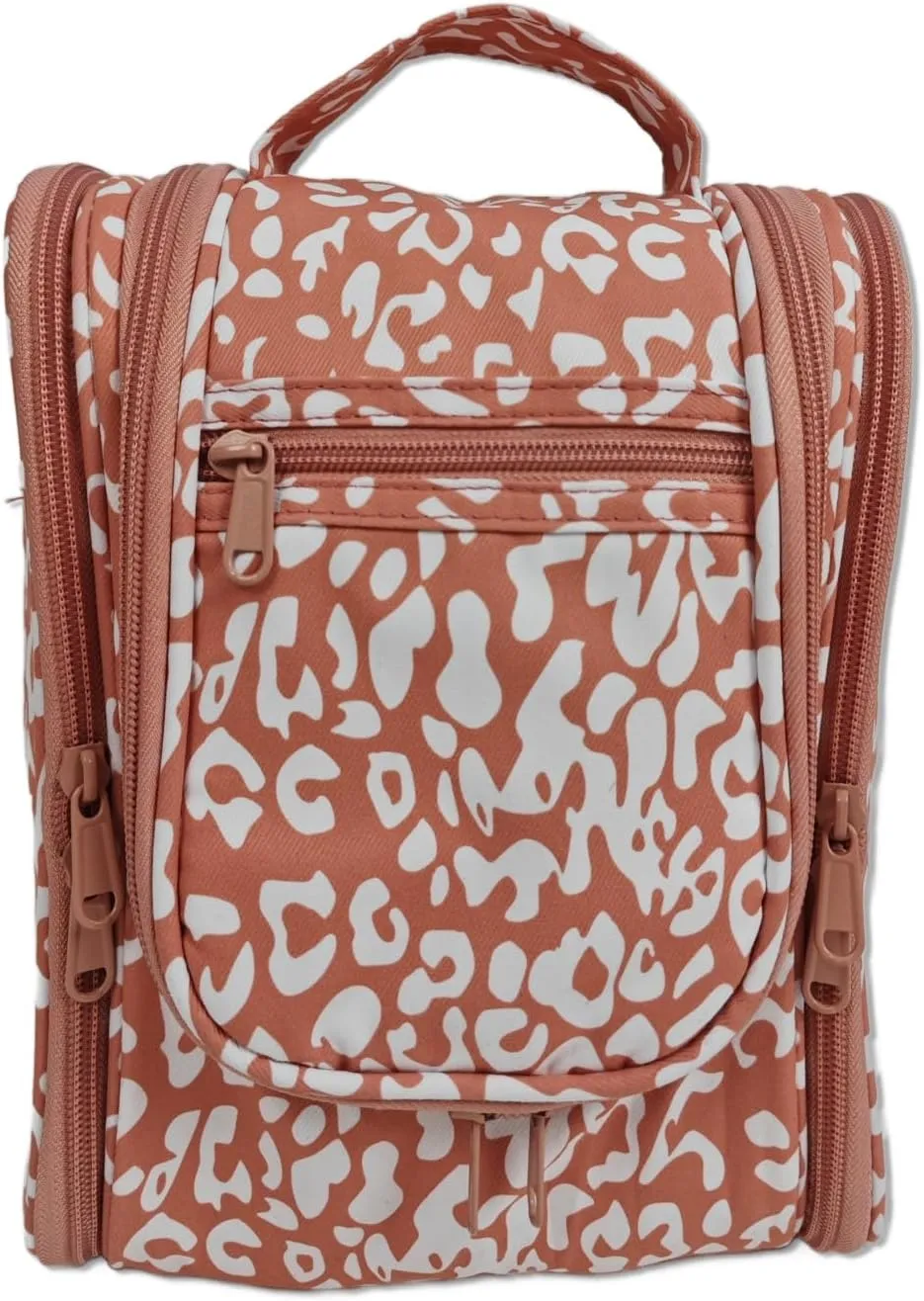Walnut Tree Backpack with Toiletry Bag Hanging Makeup Bag OrganizerWaterproof for Travel Accessories, Travel Essentials, Cosmetics,Orange Irregular spots